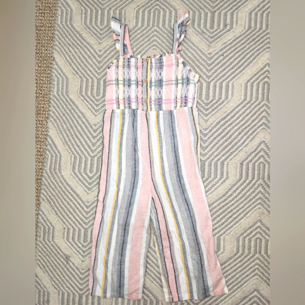 Cat & Jack stripped linen pant suit. Size 4